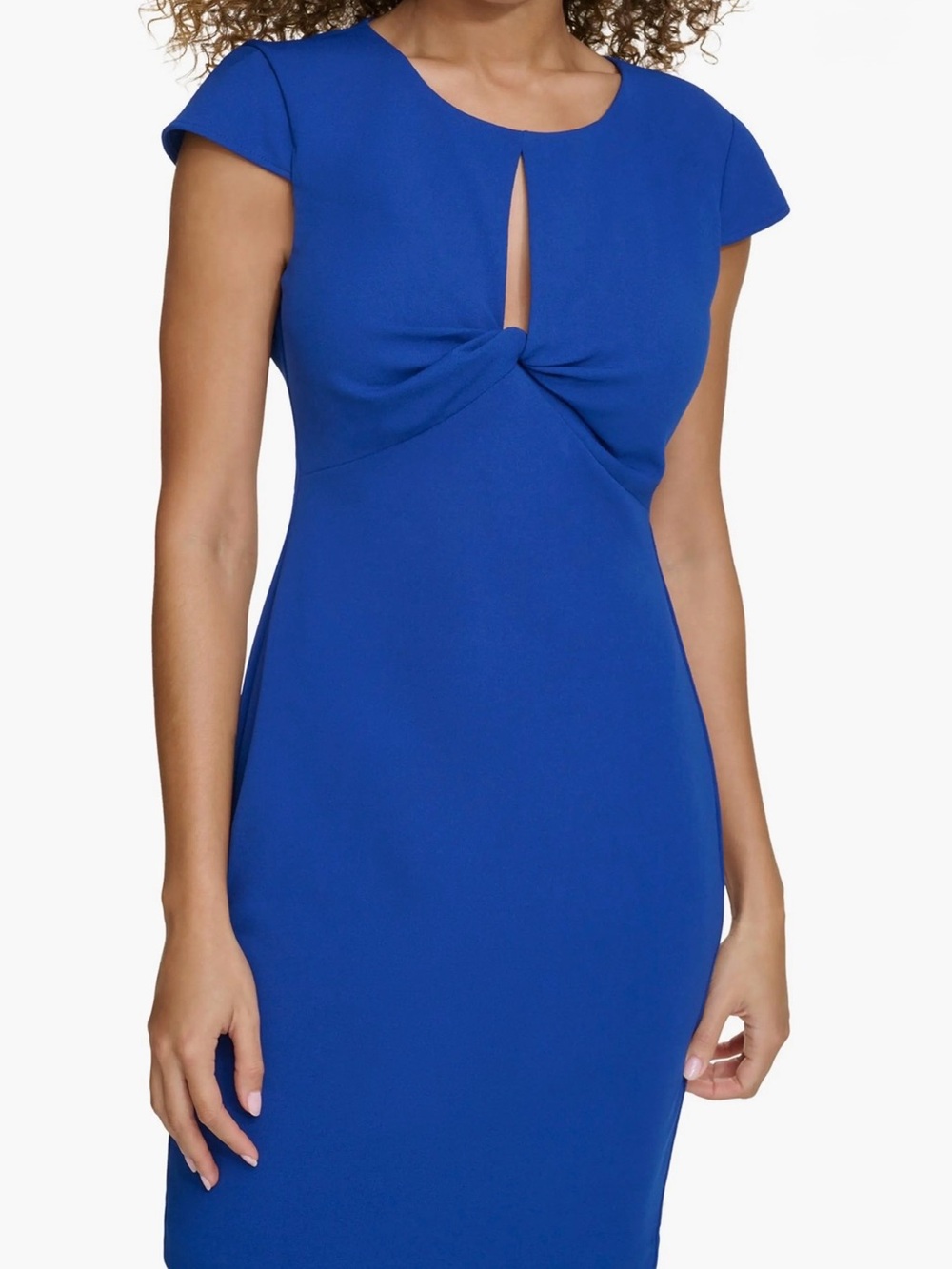 Siena Cap Sleeve Keyhole Scuba Crepe Dress NWT